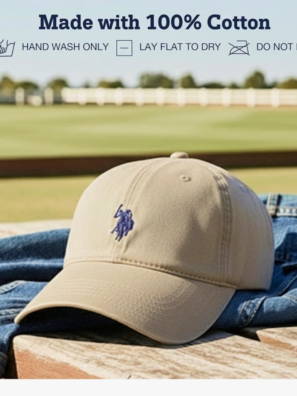 U.S. Polo Assn. Baseball Cap, 100% Cotton Adjustable Dad Hat